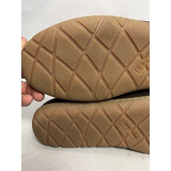 L.L.Bean Wicked Good Moccasin Slippers Mens 11 Green Suede Shearling Lined - Picture 11 of 12